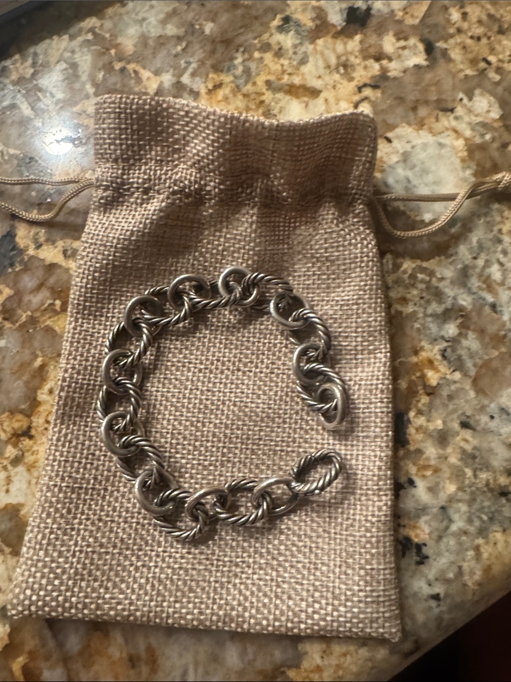 David Yurman Authentic Oval Link Sterling Silver 925 Cable Chain Bracelet
